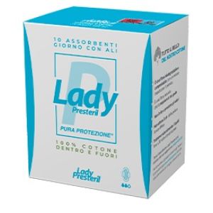 Lady Presteril Assorbenti Giorno con Ali Ripiegati Biodegradabili 10 Pezzi