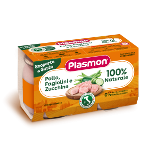 Plasmon Omogeneizzati Pollo Fagiolini Zucchine 2 Pezzi da 120 g