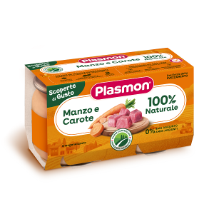 Plasmon Omogeneizzati Manzo Carote 2 Pezzi da 120 g
