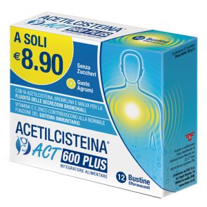 Acetilcisteina Act Plus Nac 600 12 Bustine Effervescenti Agrumi
