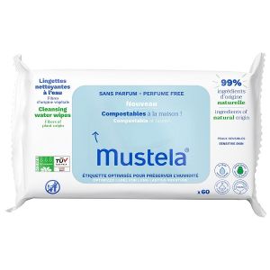 Mustela Salviette Acqua Compostabili Senza Profumo 60 Pezzi