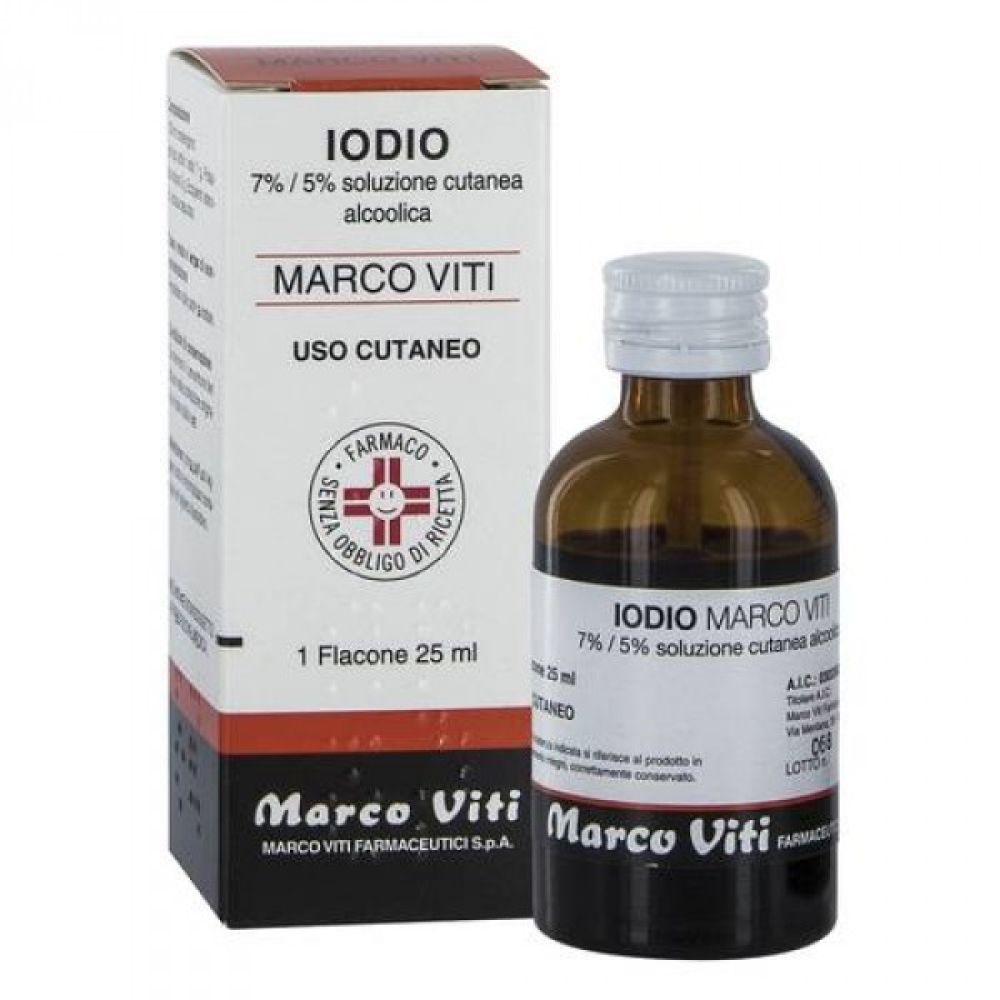 Iodio Soluzione Alcolica I (marco Viti) - 7%/5% Soluzione Cutanea Alcoolica, 1 Flacone 25 ml