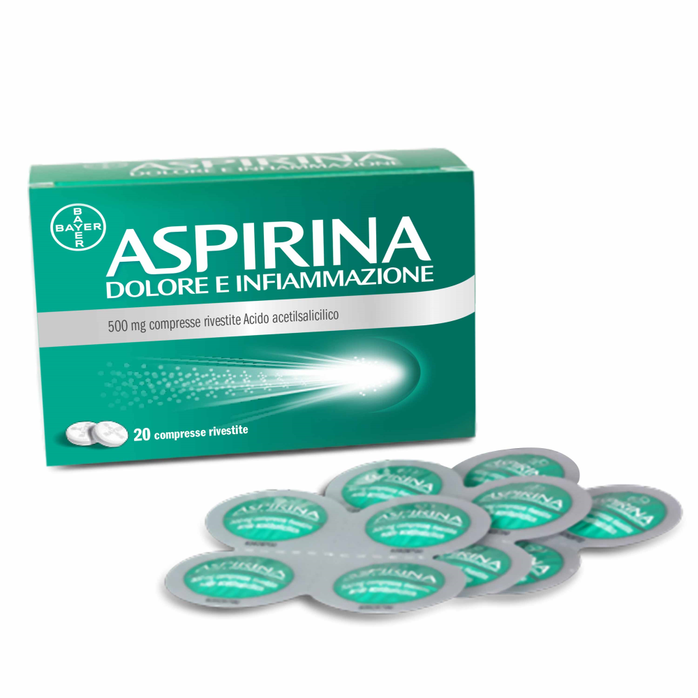 Aspirina Dolore E Infiammazione - 500 mg Compresse Rivestite, 20 Compresse in Blister Al/pe/carta