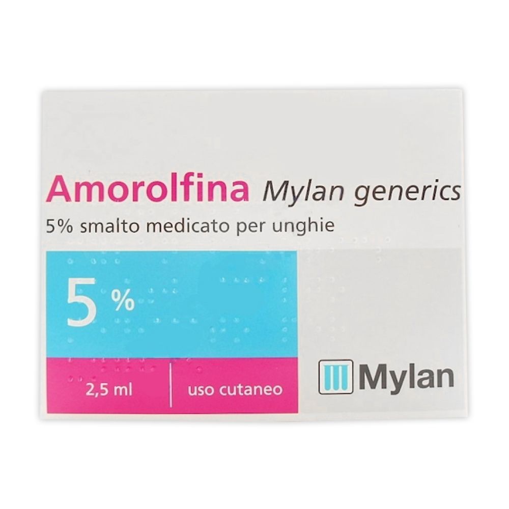 Amorolfina (mylan Generics) - 5% Smalto Medicato per Unghie 1 Flacone in Vetro da 2,5 ml