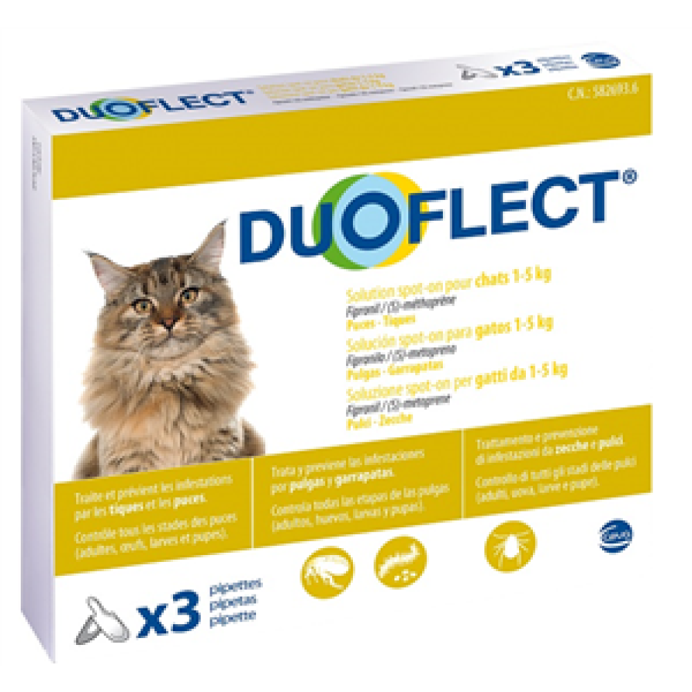 Duoflect - 68 mg + 34 mg Soluzione Spot On per Gatti da 0,5 a 5 Kg 1 Pipetta da 0,4 ml