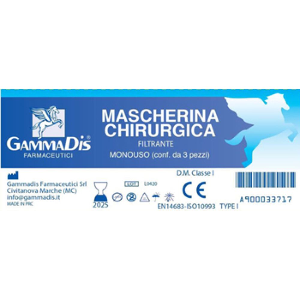 Mascherina Chirurgica 3 Pezzi Gammadis