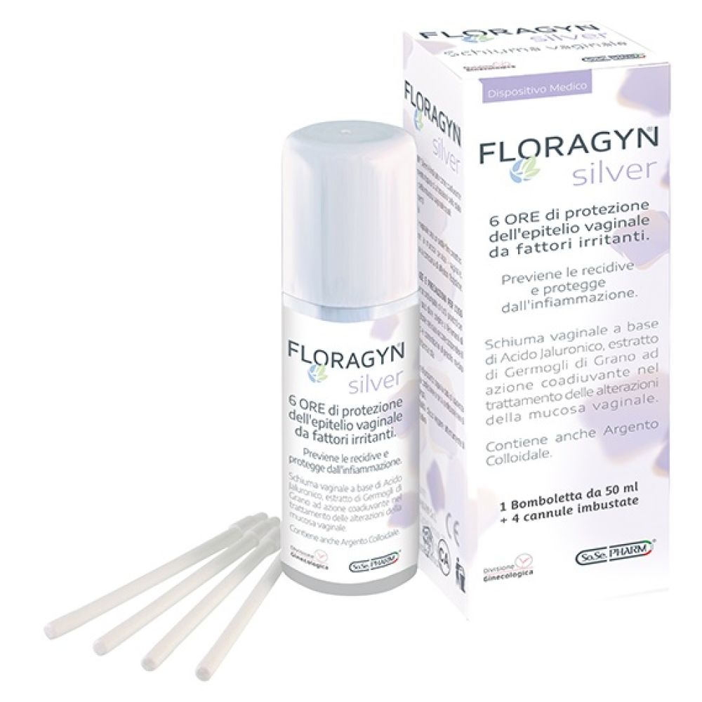 Floragyn Silver Schiuma Vaginale con Argento Colloidale 50 ml