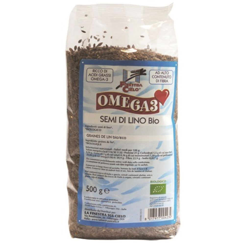 Fsc Omega3 Semi di Lino Bio Ad Alto Contenuto di Fibra 500 g