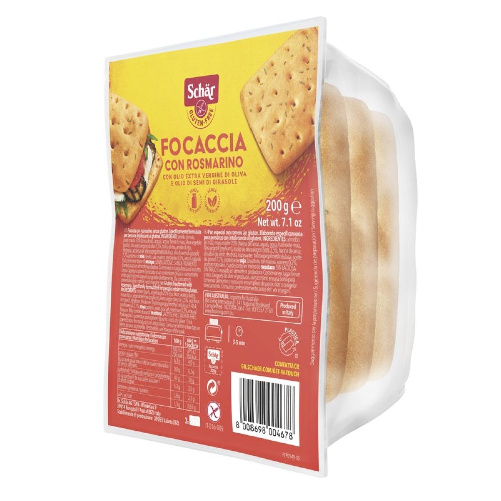 Schar Focaccia con Rosmarino Senza Lattosio 200 g