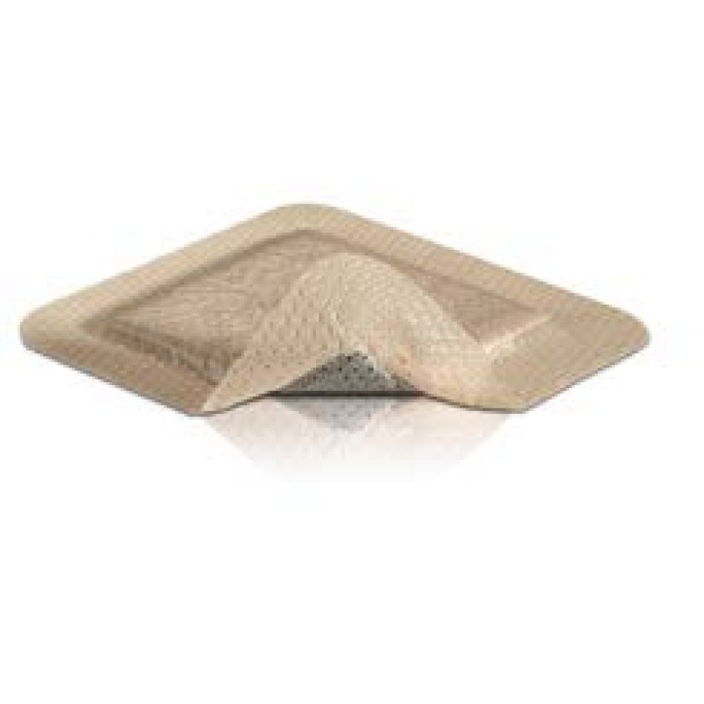 Medicazione in Schiuma di Poliuretano Mepilex Border Ag con Argento Assorbente Antimicrobica Bordo Integrato Strato di Contatto in Silicone Morbido 15x15 Cm 5 Pezzi