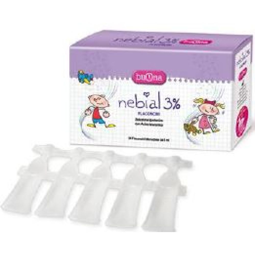 Nebial Flaconcini Soluzione Salina Ipertonica di Sodio Cloruro Al 3% con Acido Ialuronico 20x5 ml