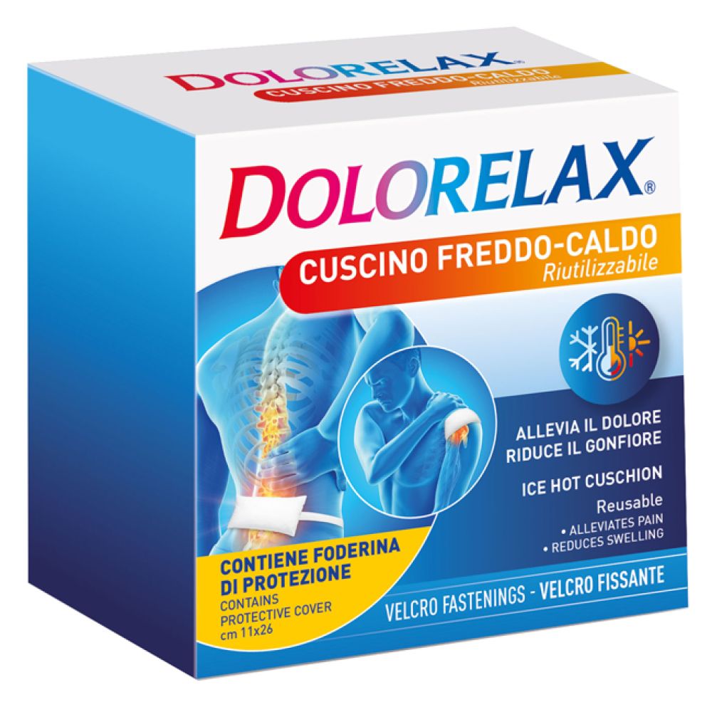Dolorelax Ice Hot Cuscino Riutilizzabile con Velcro Fissante 11x26 Cm