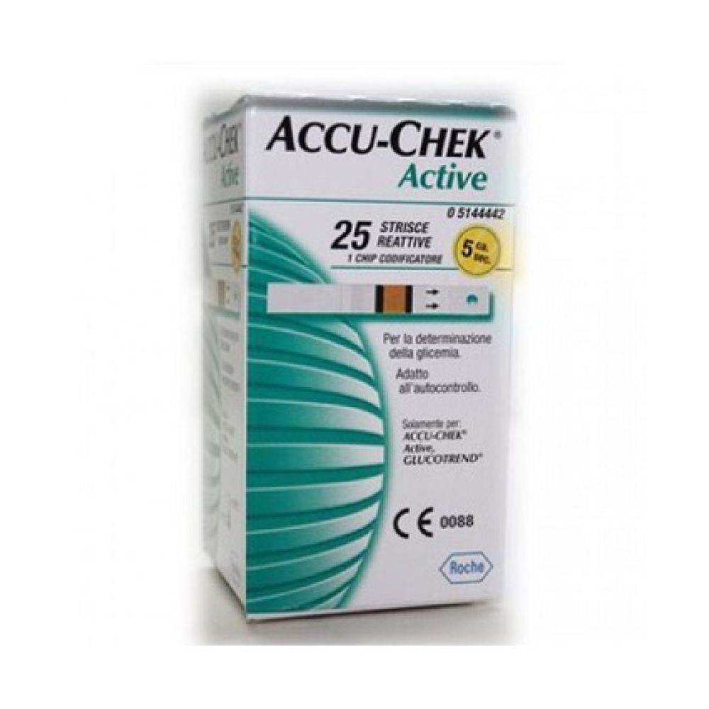 Strisce Misurazione Glicemia Accu-chek Active Strips 25 Pezzi Inf Retail