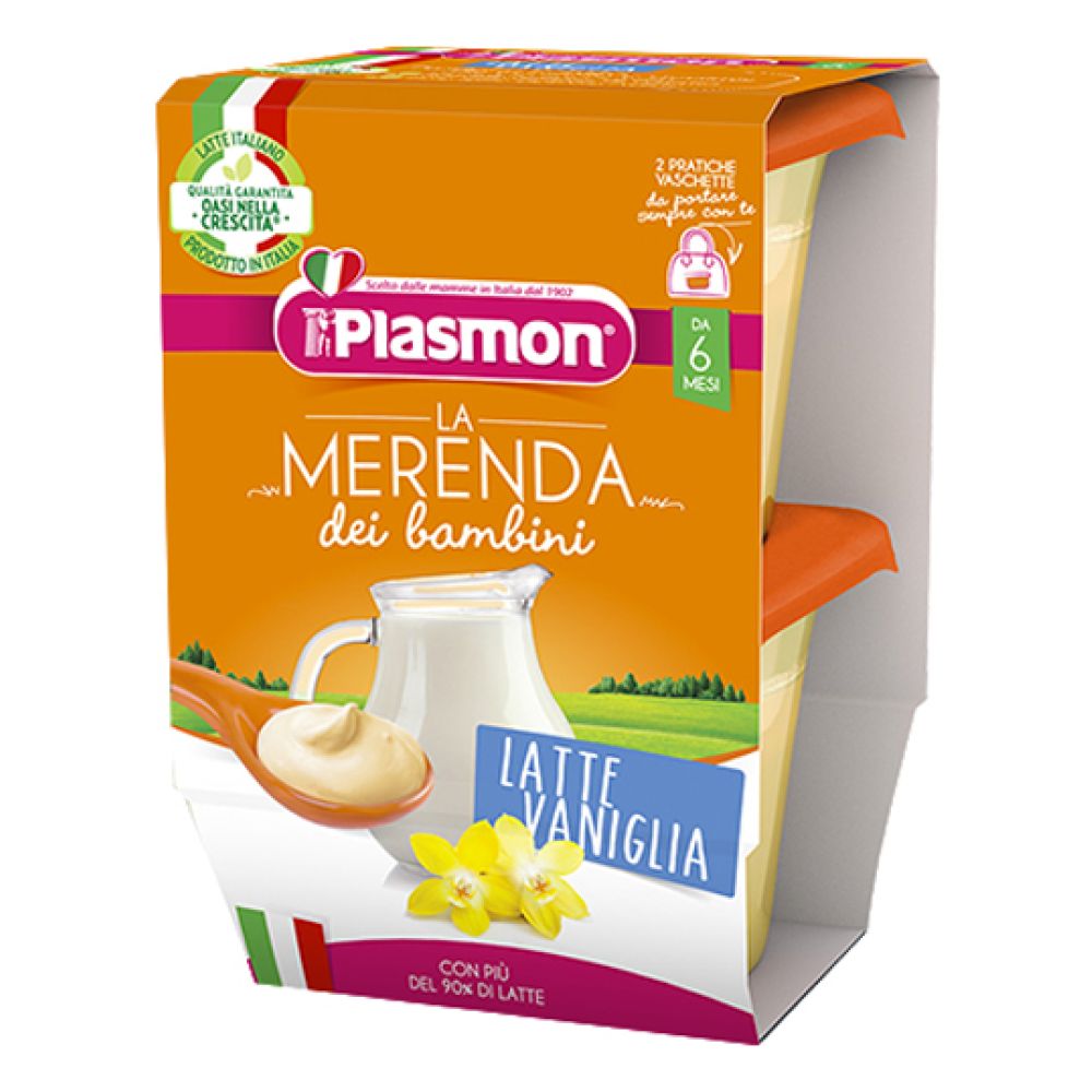 Plasmon La Merenda Dei Bambini Merende Latte Vaniglia Asettico 2 X 120 g