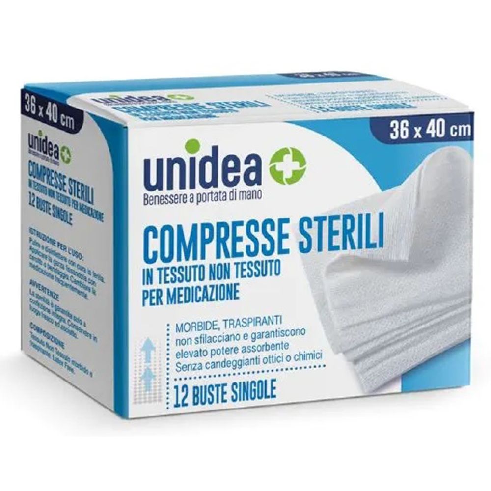 Garza Compressa Unidea in Tessuto Non Tessuto 36x40 12 Pezzi