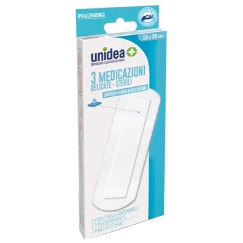 Medicazione Sterile Unidea Tessuto Non Tessuto 10x30 Cm 3 Pezzi