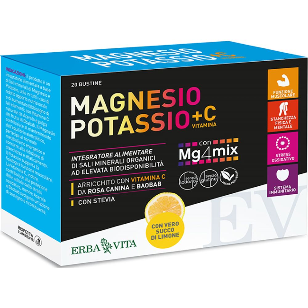 Magnesio Potassio +c Vitamina Gusto Limone 20 Bustine da 3,8 g