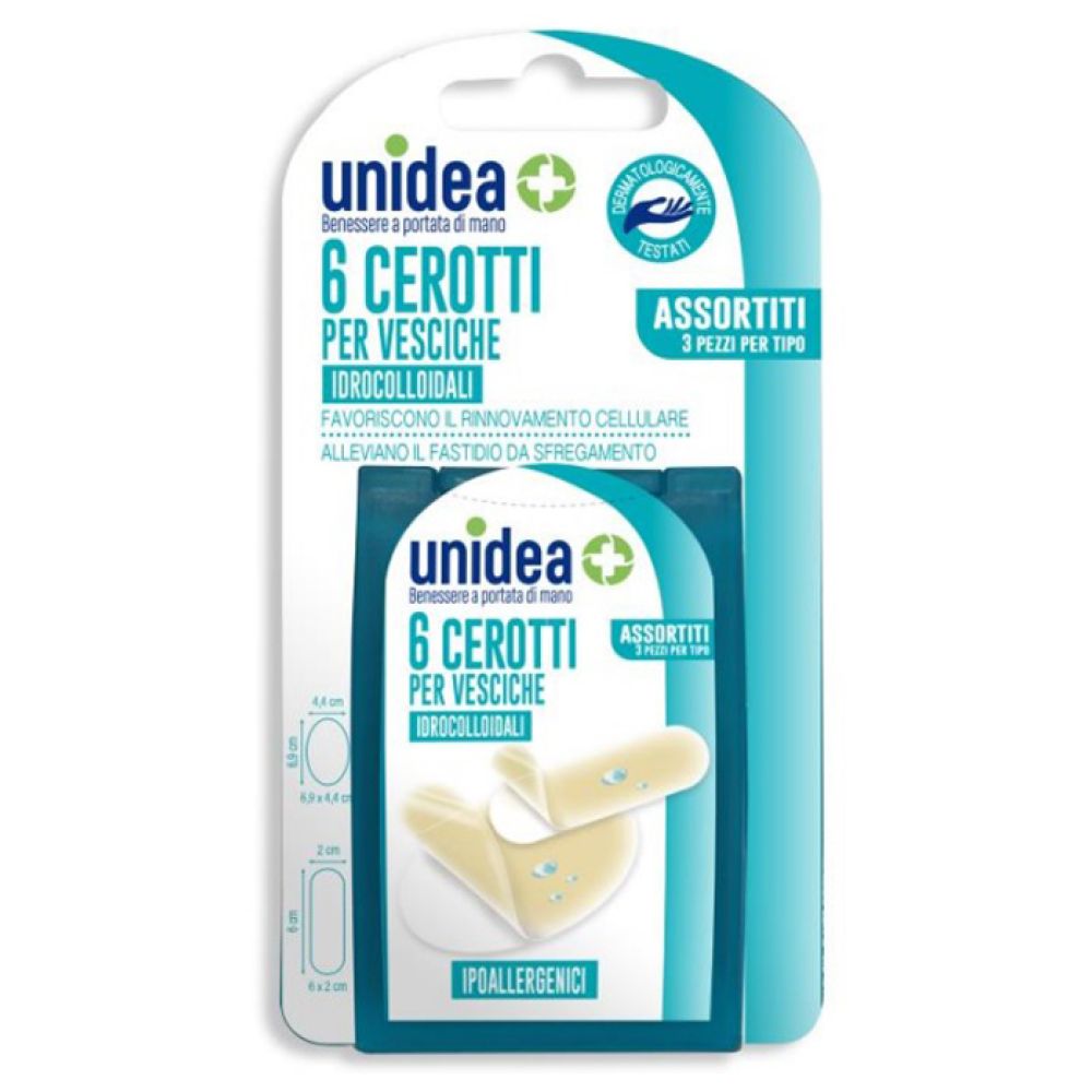 Cerotto Idrocolloidale Assortiti Unidea per Vesciche 6 Pezzi