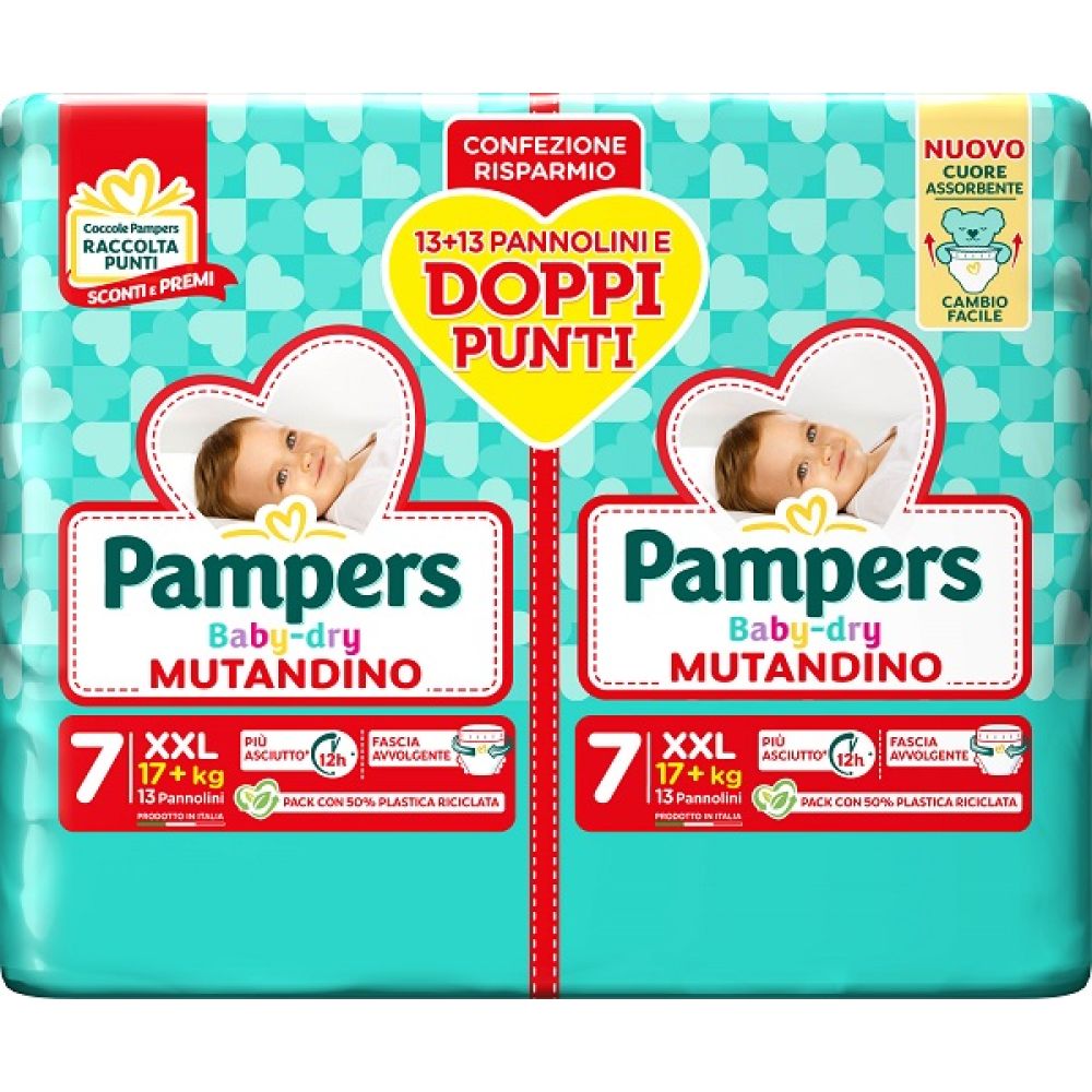 Pampers Baby Dry Pannolino Mutandina Duo Downcount Xxl 26 Pezzi