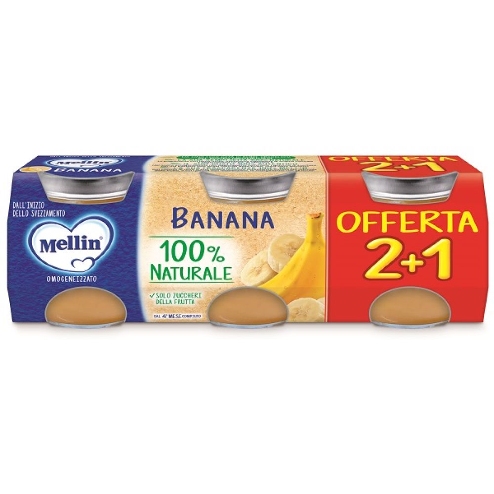 Mellin Omogeneizzato Banana 3 Pezzi da 100 g