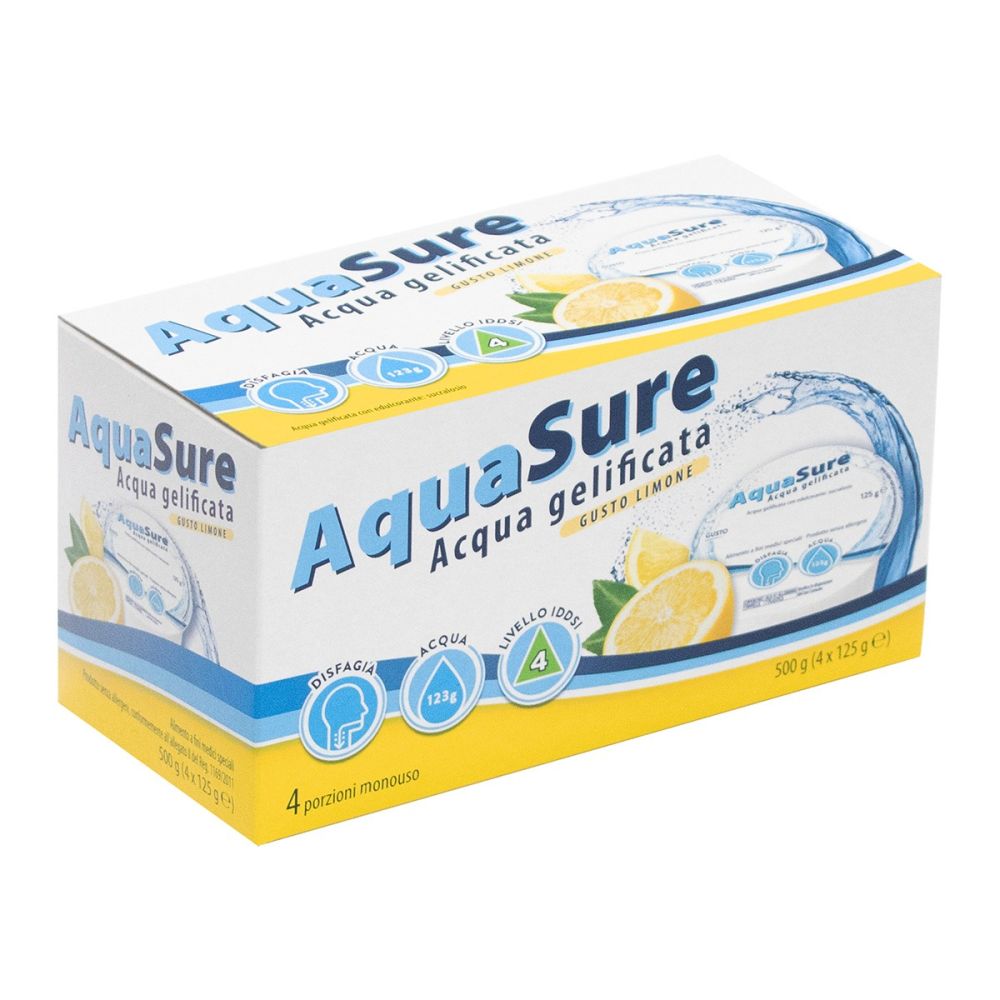 Aquasure Acqua Gelificata Limone Edulcorata Multipack 4 Pezzi da 125 g